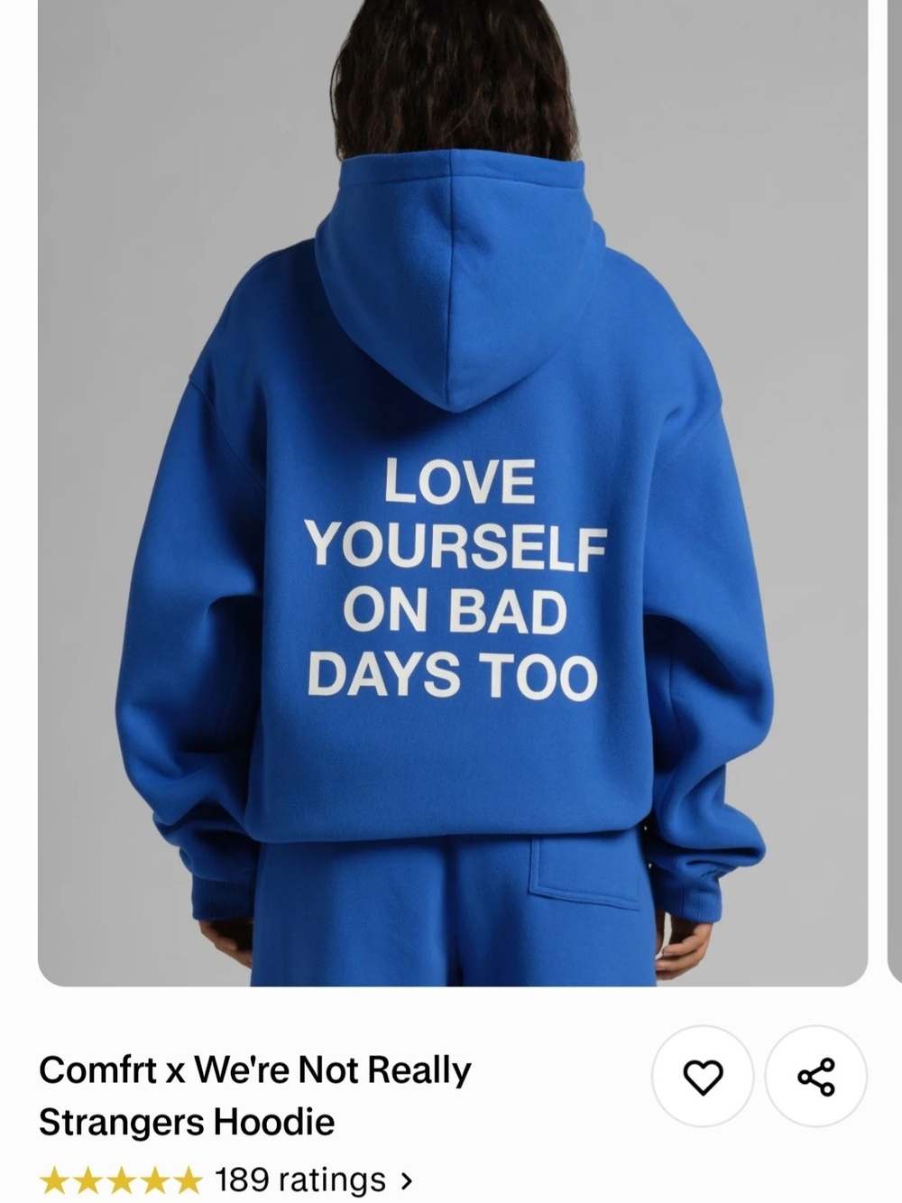Comfrt x We're Not Really Strangers Blue Crewneck Hoodie